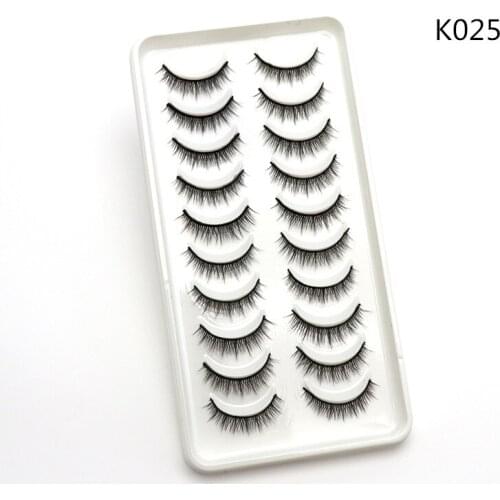 10 Pairs3D Faux Mink Hair Soft False Eyelashes Fluffy Wispy Thick Lashes Handmade Soft Eye Makeup Extension Tools