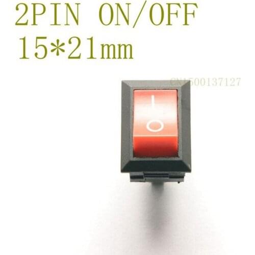 10pcs 10*15mm SPST 2PIN ON/OFF Boat Rocker Switch 6A/250v Car Dash Dashboard Truck RV ATV Home best quality