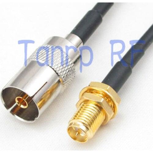 6in TV female jack to RP-SMA female jack RF connector adapter 15CM Pigtail coaxial jumper RG174 extension cable