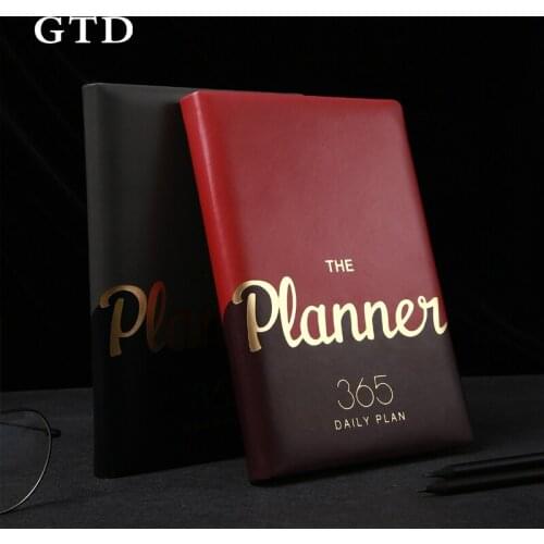 Personalized and creative notebook 365 days plan notebook Notepad soft leather business high grade meeting record book