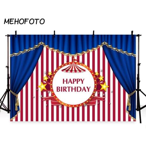 Circus Birthday Party Personal Carnival Dessert Table Gold Stars Blue Red Stripes Baby Shower Children Backgrounds Photo Pro