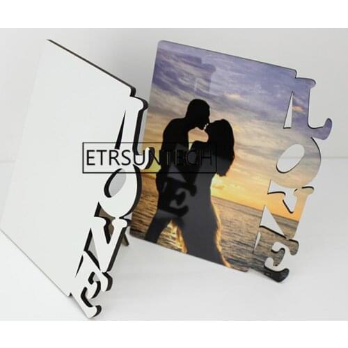50pcs Sublimation Blank DIY Wooden Photo Frames Love MDF Frame Hard Board Photo Gift Print Decorative Unframed Panels