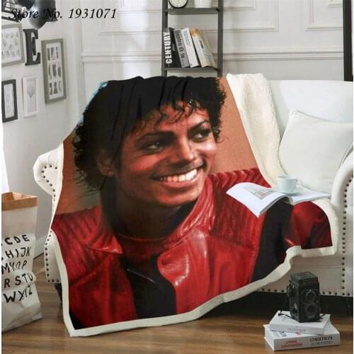 Michael Jackson 3D Printed Fleece Blanket for Beds Thick Quilt Fashion Bedspread Sherpa Throw Blanket Adults Kids 08