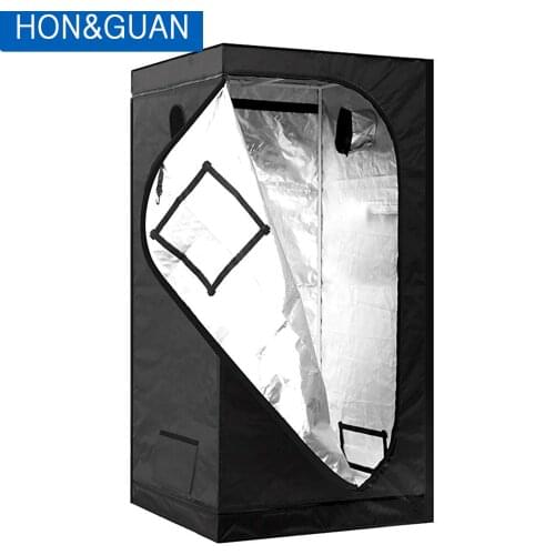 Hon&Guan 120*120*200cm Waterproof Growing Tent Reflective Silver Mylar Hydroponic Plant Grow Tent for Indoor Gardening System