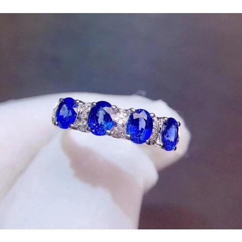 Fine Jewelry Sapphire Ring Natural 1.36ct Unheat Royal Blue Sapphire Gemstone Pure 18 K Gold Jewelry For Women Diamonds Rings