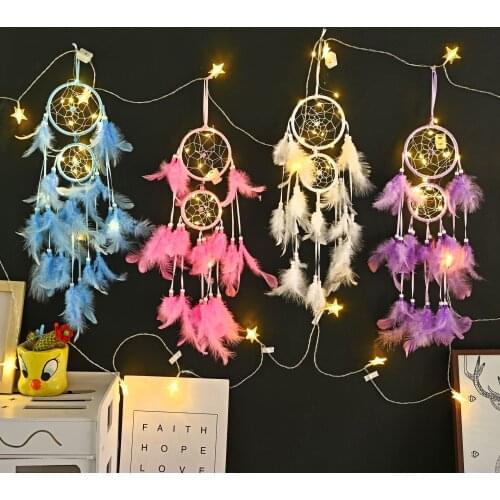 Creative Home Furnishing Wall Decoration Pendant Feather Decoration Car Interior Holiday Gift Wind Chimes Hanging Decorations