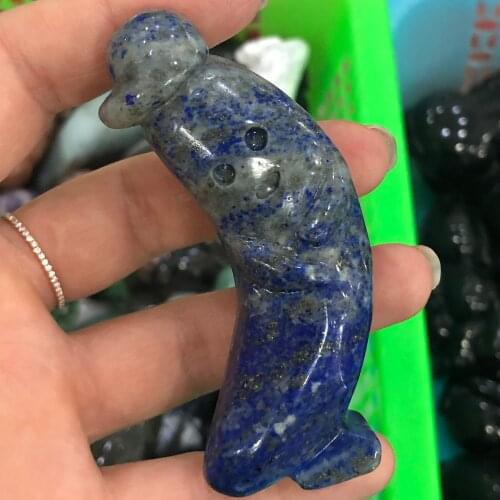 Natural crystal carving banana doll, reiki cure