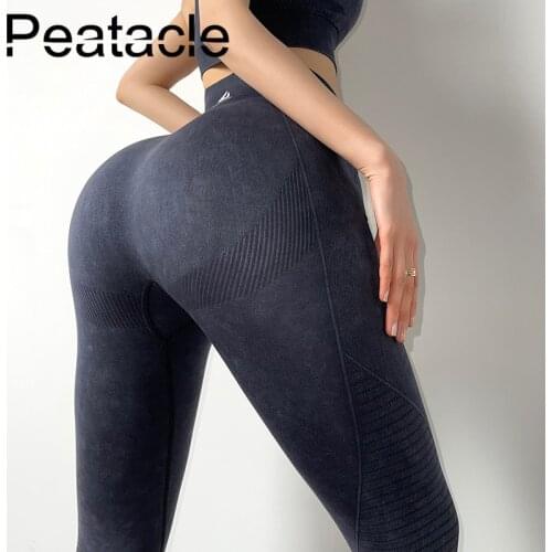 Peatacle Hip-lifting Fitness Leggings Womens Quick Dry High Waist Stretchy Black Tight Yoga Pants Workout Sport Gym Clothing