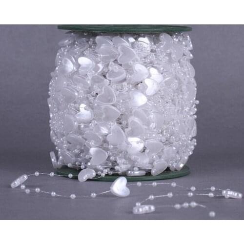 5 Meters Fishing Line 9mm heart pearls Beads Flowers Chain pearls Garland Wedding Party Decoration party Bouquet Supplies