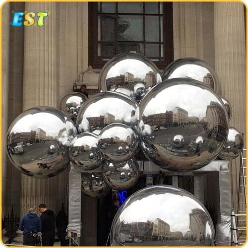 Inflatable Mirror Ball shopping mall hotel lobby hanging decoration wedding christmas mirror arch Mirror Ball Sphere globe