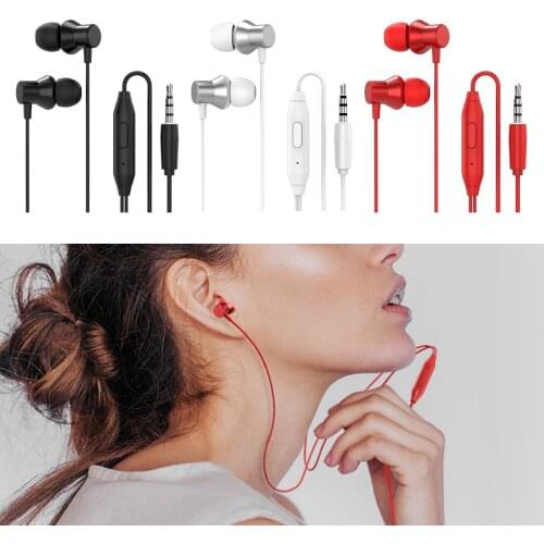HF130 Earphones Aux Headphones with Microphone Stereo Sound 3.5mm Wired for Smartphones Gaming Walkman