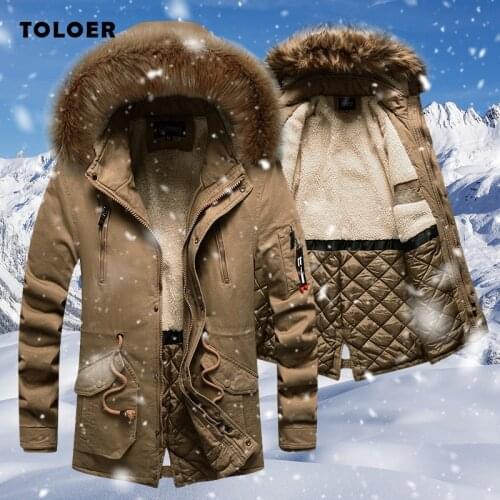 2021 New Winter Jacket Mens Long Thicken Warm Parkas Casual Hooded Fur Collar Men Coat Outdoor Clothing Long Jackets Cotton