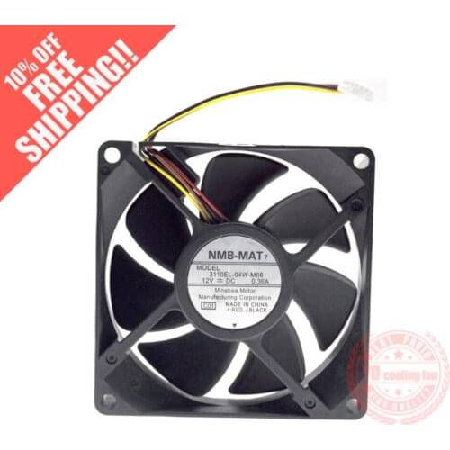 NEW NMB-MAT Minebea 3110EL-04W-M66 8CM 8025 12V 0.36A cooling fan