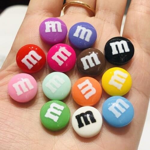 Whloesale 50Pcs Multicolor MM Beans Flatback Planar Resin Accessories Kids BB Clip Jewelry Material Garment DIY Craft Supplies
