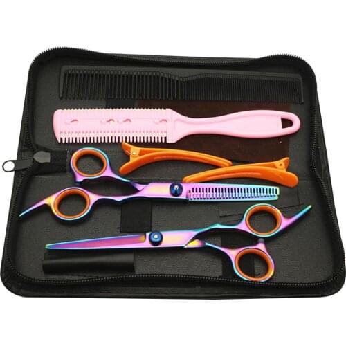 Hairdressing Scissors Kit Hair Cutting Scissors Hair Scissors Tail Comb Hair Cape Hair Cutter Professional Hair Styling Tool