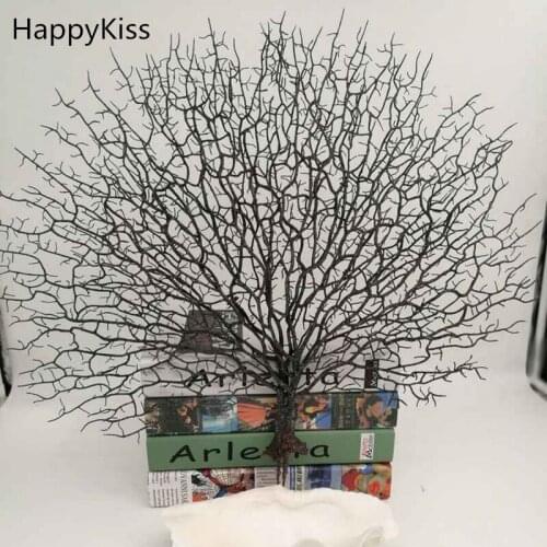 Happy Kiss The simulation sea tree plastic craftshousehold decoration fish thank freeshipping black seafish Ornamento Artificial