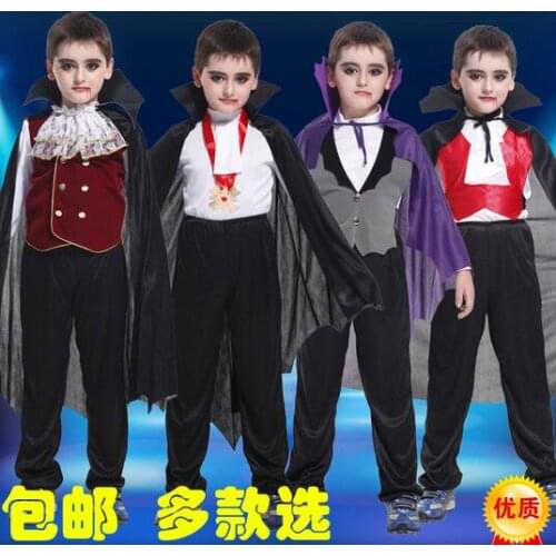 2016 Hot Vampire dress for children Halloween Cosplay costume party clothing for Kids new years christmas Bat Pumpkin Dress