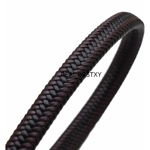 2m/lot Approx: 12*6mm Flat Leather Cord & Rope Diy Jewelry Findings Accessories Fashion Jewelry Making Materials for Bracelet
