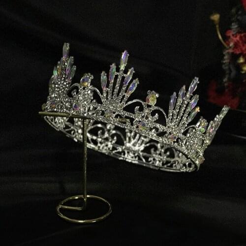 Princess Vintage Crown Korean Version Handmade Crystal Sen Series Bridal Wedding Accessories Dress Jewelry Simple Alloy Ornament