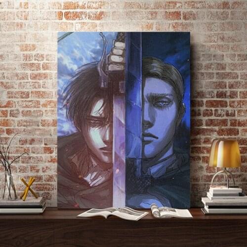 Shingeki No Kyojin Levi Erwin Smith Anime Canvas Wall Art Decoration Poster Prints for Home Bedroom Modern Decor Painting
