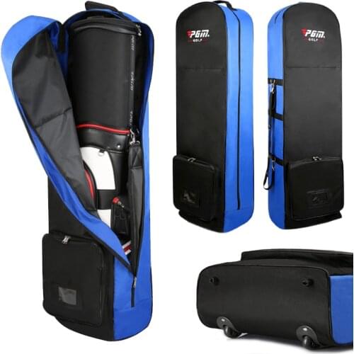 Foldable Golf Aviation Bag With Double Wheels Large Capacity Travel Storage Bag Airplane Travelling Glof Club Cover Package Nylo