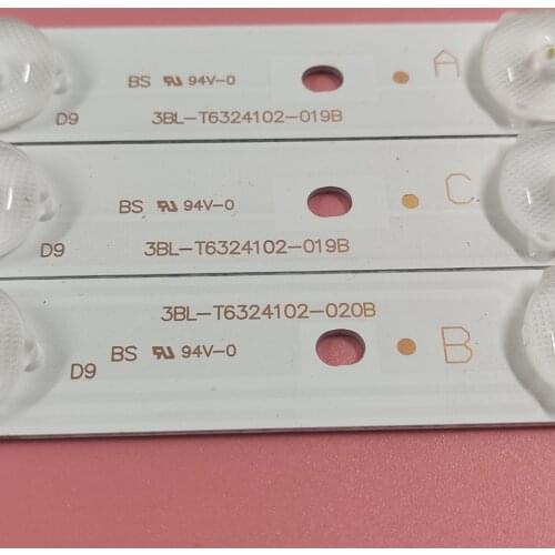 3pcs LED backlight strip for IRBIS T32Q44HDL LE32D99 IC-B-HWK32D022B IC-B-HWK32D022A 32ce561led 3BL-T6324102-006B 0065 hk315ledm