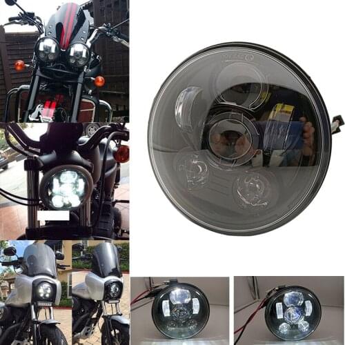 5-3/4" 5.75'' LED Headlight 45W High/Low Beam Compatible with Harley Dyna Street Bob Super Wide Glide Low Rider for Motorcycle