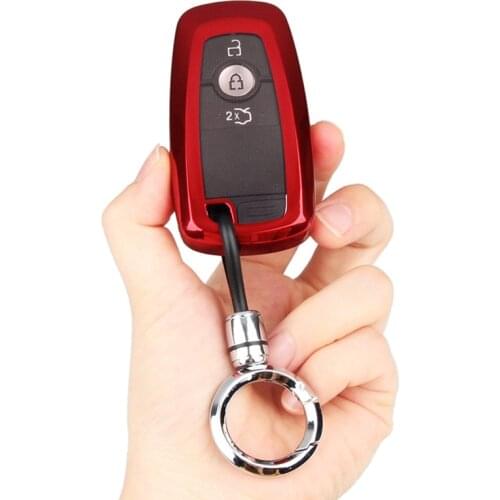 TPU Key Fob Cover with Keychain for Ford Escape Explorer Mustang F-150 Fusion Edge Expedition Ecosport Car Accessories