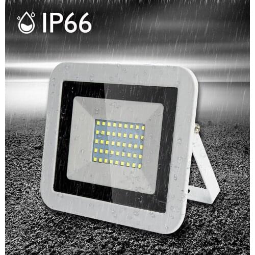 White shell spotlight Ultra Thin Led Flood Light Spotlight Outdoor AC220V IP65 Path Garden Street Gate Wall Lamp Flood Lighting