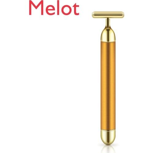 24K Golden Stick Beauty Device Face Slimming Vibration Massage Instrument Facial Massage T-Shaped Face Slimming Electric