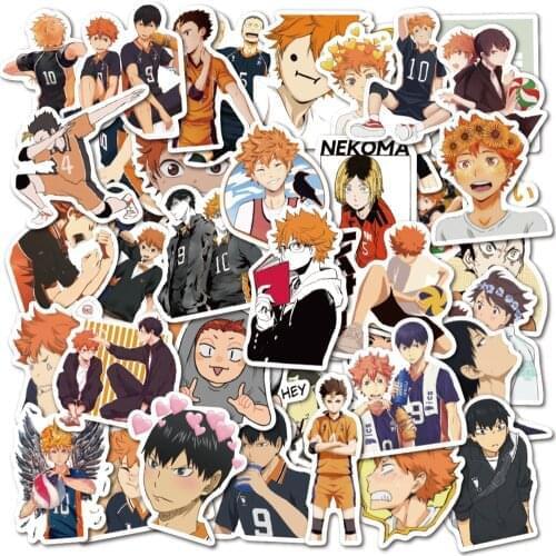 VANMAXX New 50 PCS Japanese Animation Haikyuu Stickers Waterproof PVC Decal for Laptop Helmet Bicycle Luggage Phone Case Car