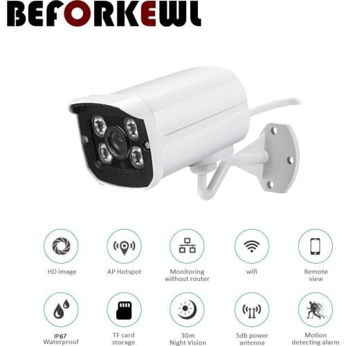 Wifi Aluminum Metal Waterproof Outdoor and Indoor HD720P Wireless Security IP Camera Night Vision Supports 64GB TF 4mm