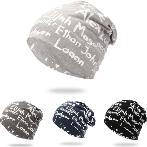 Women Men Beanie Cap Letter Knitted Cotton Hat Outdoor Autumn Winter Sports Accessories