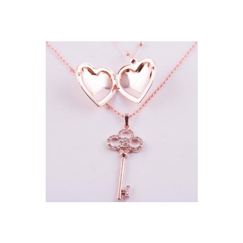 2'li Key Figured Clamshell Necklace