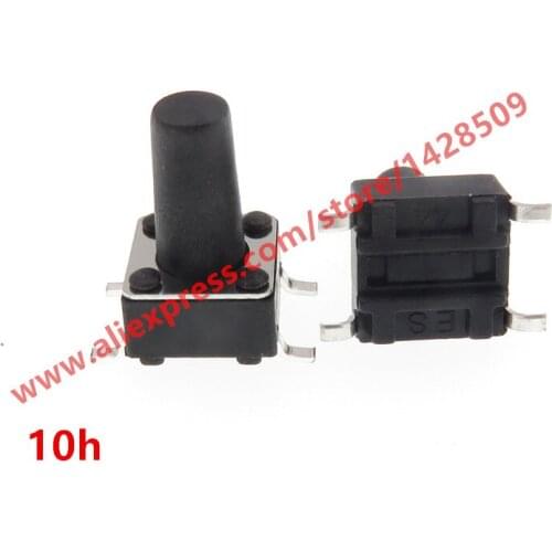 200pcs PCS SMD Switch 6*6*10mm 4Pin Tactile Tact Push Button Micro Switch Self-reset Switches