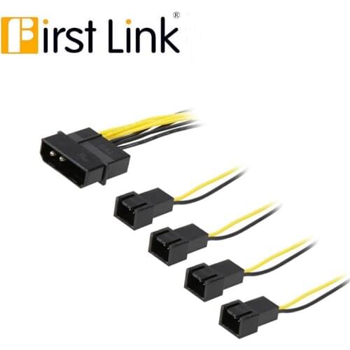 4pin fan splitter Molex to 4 x TX3 3pin Fanout Power Splitter Cable - 12V IDE Molex 4-pin to Case cooling Fan 3-pin 2x5V/2x12V