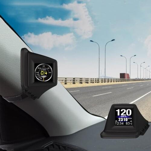 AP-1 HUD Car Head-Up Digital Display Speedometer Odometer With Overspeed Alarm OBD+GPS Dual-System Driving Computer Code Table