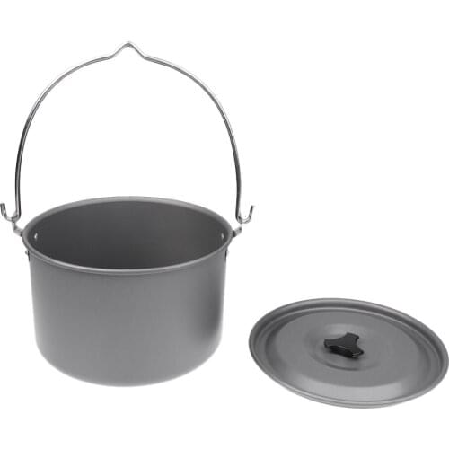 Large 8.5 x 5.75inch/ 21.6 x 14.6cm Aluminum Alloy Hanging Pot Outdoor Camping Picnic Cookware with Handle