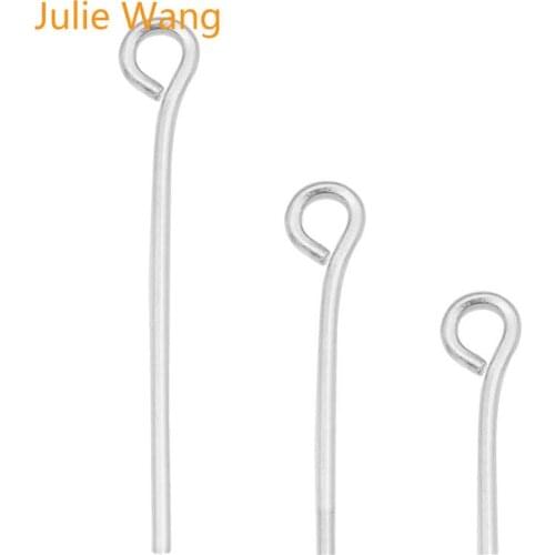 Julie Wang 200PCS 16/20/30mm 20 Gauge Metal Open Eyepins Head Pin For DIY Findings Eye Pin Jewelry Making Accessory