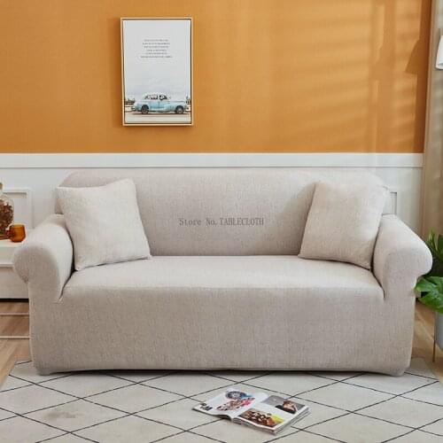Sofa Cover Elastic Solid Color Tight Wrap All-inclusive Sofa Cover Home Decor Couch Slipcover Seat For Living Room 1/2/3 Seater