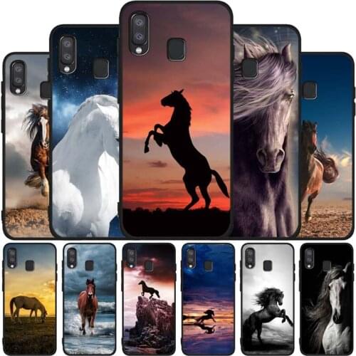 Running horse Black Soft Phone Case For Samsung A10 A20 A30 A40 A50 A70 A21 A31 A51 A71 A41 A32 A42 S52 A72 A6 2018 Cover