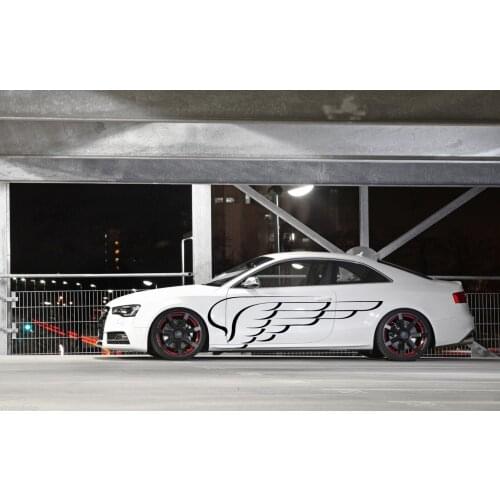 For 2xWings Sleek Vinyl Decal Sides Reflective Car Van Truck Vehicle SUV Angel Design styling