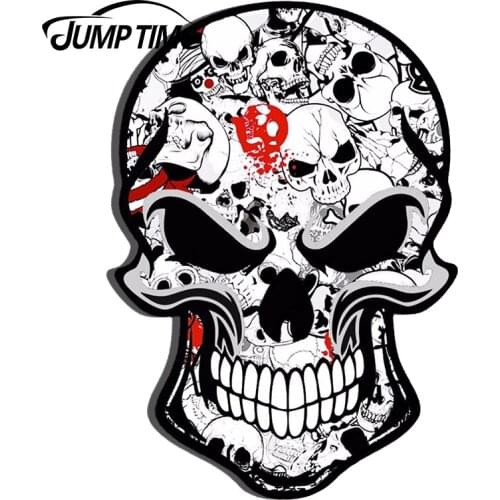 JumpTime 13cm X 8.5cm Stickers Skull JDM Bomb Auto Moto Bike Car Van Truck Racing Vinyl Car Window Bumper Sticker Cool Graphic