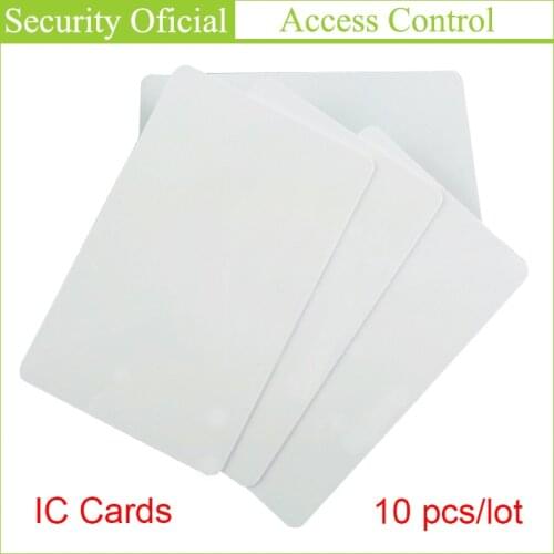 Access Control Key Cards 10PCS RFID Tag 13.56MHZ Contactless High Frequency Jetons IC Cards White PVC Access Attendance NFC Card