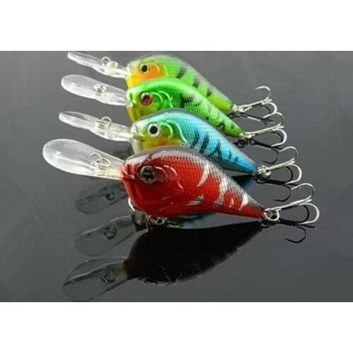 KKWEZVA Fishing lure 4pcs 9.5CM-11.2G-6# hooks Crankbait wobbler plastic artificial hard bait lures fishing tackle