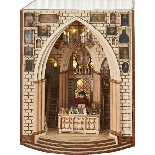 DIY Creative Street Rear Lane Bookend Wooden Assembly Model Bookshelf for Home Office Decor - Magic Office