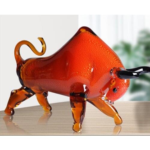 Cattle OX Hand made light luxury glass cattle home furnishings crystal animal office creative crafts