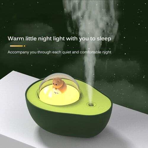 Mini Air Humidifier Avocado Shaped Aroma Essential Oil Diffuser for Home Car USB Fogger Mist Maker With LED Night Lamp New