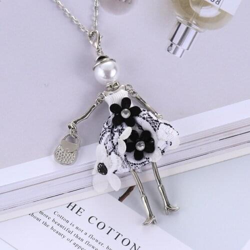 Fashion Flower Doll Necklace Statement Necklaces & Pendants Dace Girl Doll Necklace For Women Jewelry