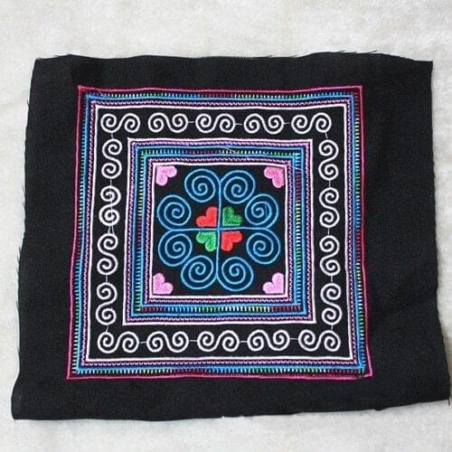 Miao stitch plain fabric embroidery patch garment bag home textile applique trim ethnic nepal tribal india boho gypsy hmong DIY